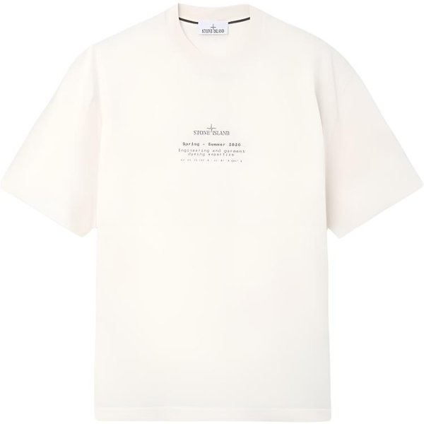 Camiseta De Manga Corta Con Cuello Redondo Y Logo Stone Island Unisex Tops L1S152100001S0285-V0093 XL White-image
