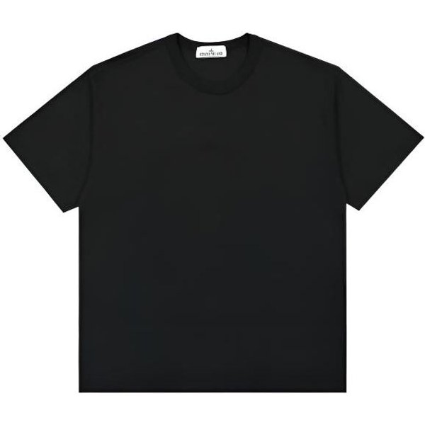 Stone Island T-Shirt Z Haftowanym Logo, Barwiony W Procesie Garment Dyeing, Czarny, MęSkie, Topy 801520457-V0029 L Black-image