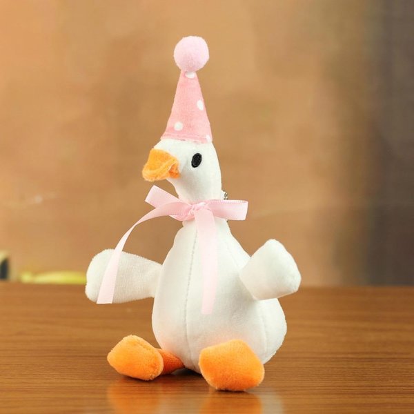 Urocza KreskóWkowa Pluszowa Gęś Breloczek Zabawki 20 Cm MięKki BiałY Breloczek Z GęSią Puszysty Pluszak Zawieszka Do Torebki Dla Przyjaciela Prezent Beige-image