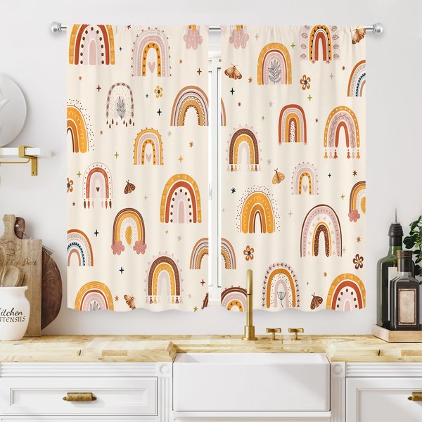 Cortinas Con Estampado De Animales De Safari Para GuarderíA, Para BebéS Y NiñOs, Con Estampado De Bosque, Jungla, LeóN, Para Sala De Estar, Dormitorio Y Ventana. W60H60(Cm)X2Pcs&Grommet Top-image