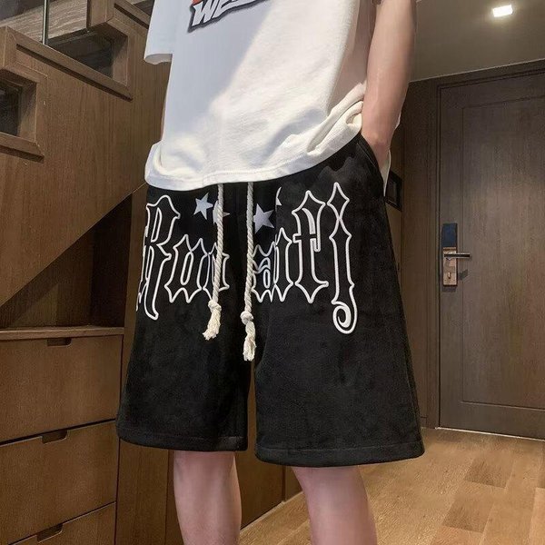 Pantalones Cortos De Verano Para Hombre Nuevos Deportivos Sueltos Modernos Marca VersáTiles Playa Cinco Puntos 3XL Negro-image