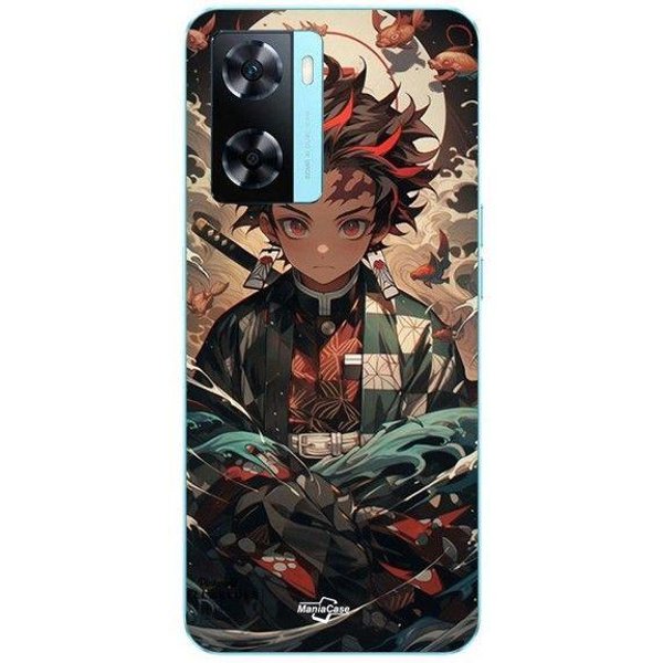 Funda De TeléFono - Maniacase - Oppo A57S 4G - Demon Slayer Tanjiro - Silicona TPU - Flexible Negro-image