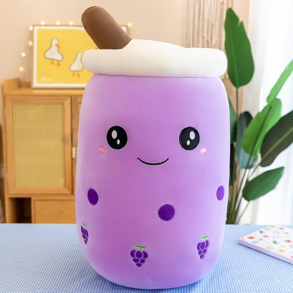 24/35 Cm Pluszowa Maskotka Boba Kawaii Pluszowa Zabawka Z Bubble Tea MięKki Plusz Wypchany Urocze Jedzenie Truskawkowa Herbata Mleczna MięKka Poduszka Do Przytulania Prezent Urodzinowy 35CM-image