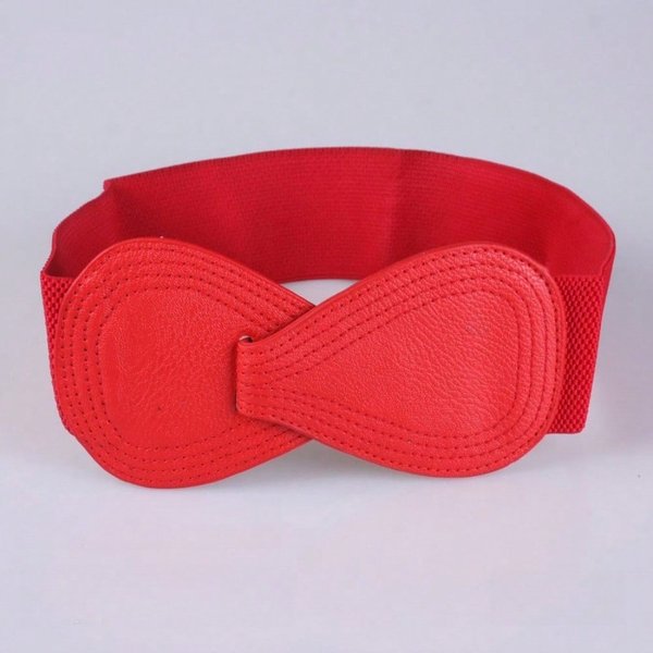 CinturóN De Moda Rojo Sello De Cintura EláStico CinturóN Ancho Para Mujer Lazo EláStico Negro JoyeríA Decorativa Para La Cintura Rojo-image