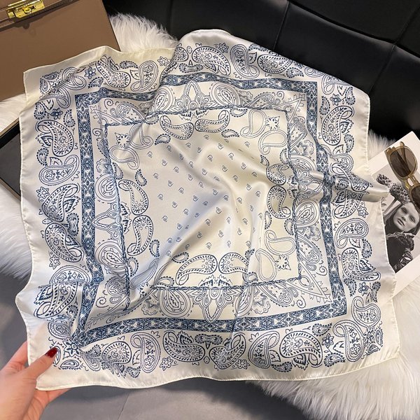 PañUelo De Seda Satinada Para El Pelo De 70*70 Cm, PañUelo Para Mujer, PañUelo Cuadrado Estampado Para Mujer, PañUelo PequeñO Para El Cuello, Hijab Para SeñOra, Chica Gray-image