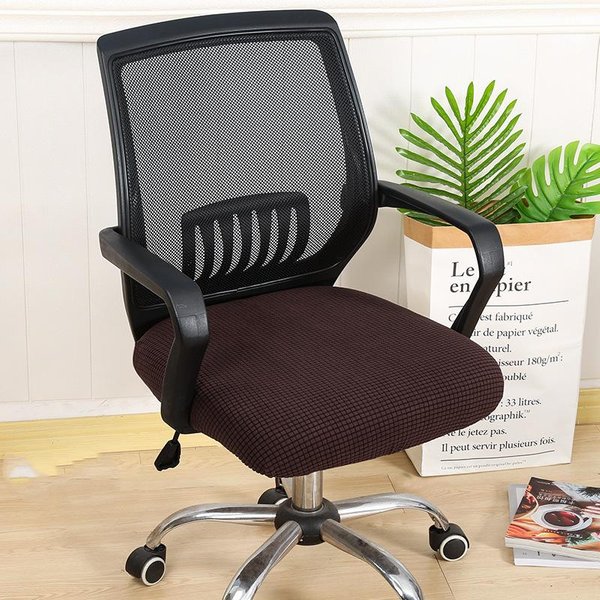 Uniwersalny Pokrowiec Na Siedzisko KrzesłA Biurowego Dzielony Pokrowiec Na Fotel Pogrubiony Elastyczny Pokrowiec Na KrzesłO Komputerowe Zdejmowany Ochraniacz Siedziska Seat Cover-image