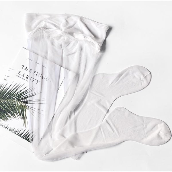 Medias Transparentes Ultra Finas 0D Para Mujer Verano Sexy Sin Costuras En La Entrepierna Pantimedias Ajustadas Medias Brillantes Con Efecto Aceite Pantimedias De Cintura Alta 40-65Kg White-image