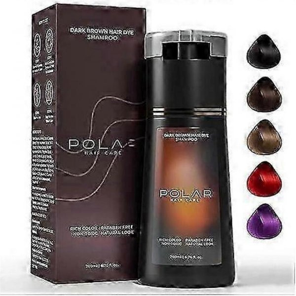 (Marron Oscuro)Champú Para TeñIr El Cabello, Champú Para TeñIr El Cabello Polar, Champú De Tinte InstantáNeo Polar Haircare, Champú De Color Natural Para El Cabello-image