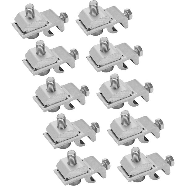 10 Piezas Sistema De Montaje Solar Clip De Puesta A Tierra Terminal Abrazaderas De Soporte Fotovoltaico-image