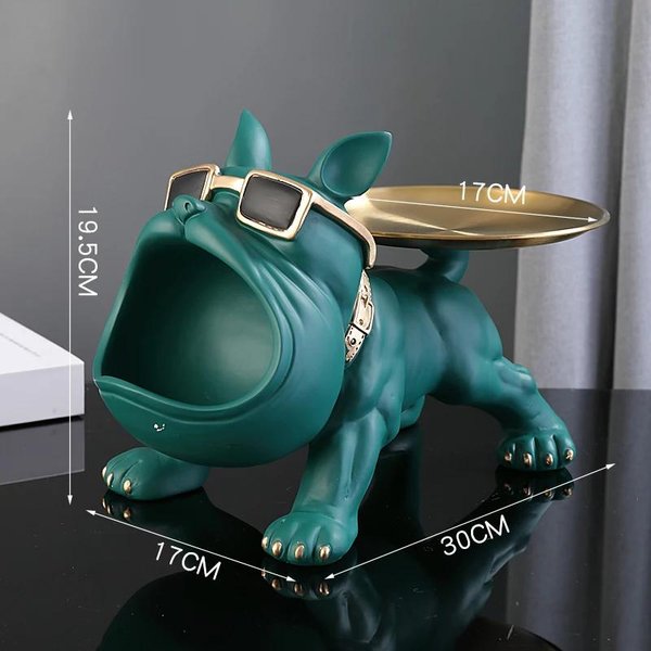 30Cm DecoracióN Del Hogar Figurita De Bulldog Estatua De Perro Caja De Almacenamiento Adorno Animal ArtesaníA De Resina Escultura De Arte Figurita Hogar Escultura De Cachorro-image