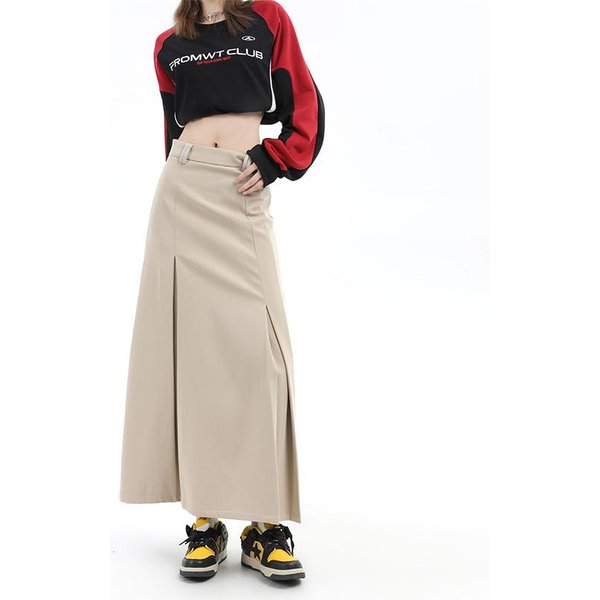 Falda Midi Plisada Gruesa De Cintura Alta Para Mujer OtoñO E Invierno Traje Delgado Estilo Universitario Falda A-Line Para OtoñO E Invierno CinturóN S-image