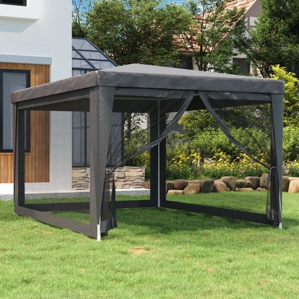Vidaxl Namiot Imprezowy Z 4 ŚCianami Z Siatki, Antracyt, 3X4 M, Hdpe-image