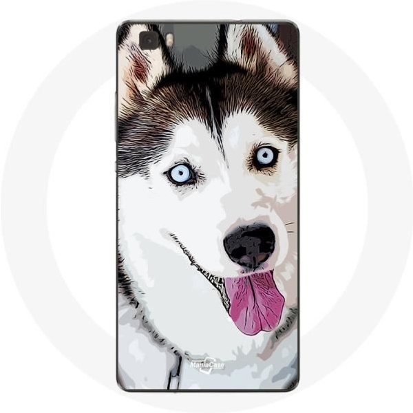 Funda Para Huawei P8 Husky Blanco Siberiano Ojos Azules-image