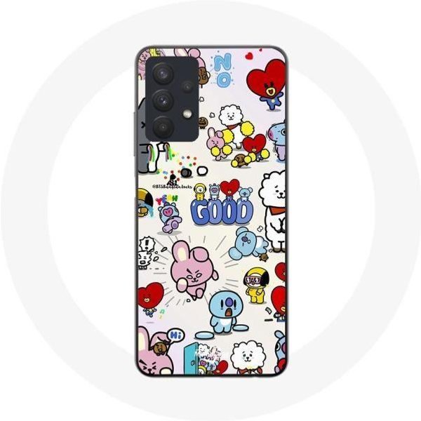 Coque Maniacase Pour Pour Samsung Galaxy A32 5G Bts Bangtan Sonyeondan BT21 Van Tata Chimmy Cooky Rj Koya Mang Et Shooky-image