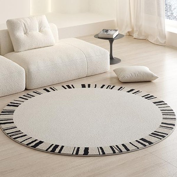 Luksusowy OkrąGłY Dywan Do Salonu Sypialni Grubo Pluszowy Puszysty MięKki Mata PodłOgowa Prosty WystróJ Dywanik Do Gabinetu 80X80Cm Gray-image