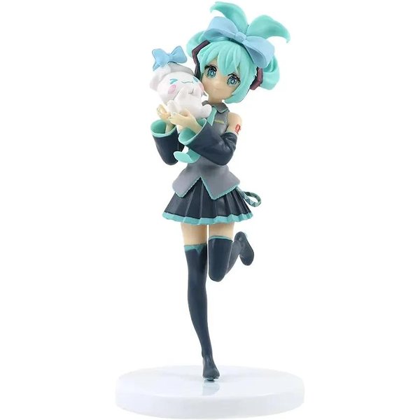21Cm Seksowna Dziewczyna Hatsune Miku Figurka Anime Modna Subkultura Miku Figurka Akcji Prezent BożOnarodzeniowy PVC Model Kolekcjonerski Lalki Zabawki Gray-image