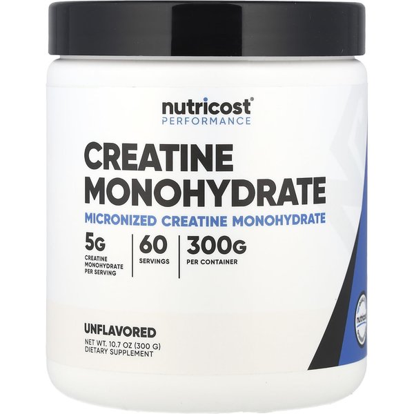 Nutricost, Wydajność Sportowa, Monohydrat Kreatyny, Bez Smaku, 10,7 Oz (300G)-image