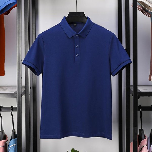 Camisa Polo De Moda Para Hombres De Mediana Edad, Camiseta De Manga Corta, Camiseta Informal De Negocios Con Solapa De AlgodóN Perlado Mercerizado De Verano 4XL-image