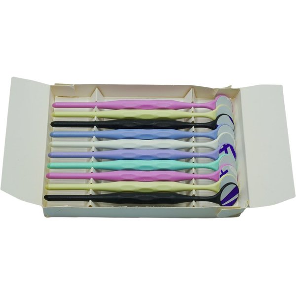 10 Unidades De Espejos Bucales Dentales De Doble Cara, Antivaho, Antirreflejos, Multicolor, Para Examen Oral En ClíNicas Dentales. Gray-image