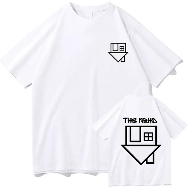 Koszulka The Neighbourhood Nbhd Moda MężCzyźNi Kobiety Harajuku Koszulka Graficzna Unisex Wysoka Jakość Estetyczna Vintage BawełNiane Koszulki 3XL White-image