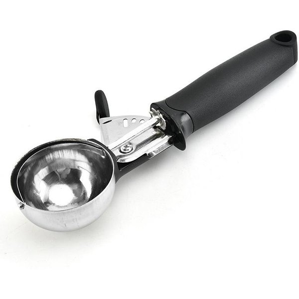 Cuchara Para Helado De Acero Inoxidable Multifuncional Presionable Cuchara Para Fruta De Doble PropóSito Cuchara Para Bolas De Helado Suministros De Cocina Negro-image