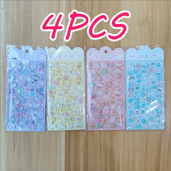 KryształOwe Naklejki 3D Z WypukłYm Wzorem - Urocze KreskóWkowe Naklejki Dla Dzieci, Nagrody, Zabawki, Wodoodporne Naklejki Na Telefon, Dekoracje DIY Kawaii, MiłE Prezenty-image