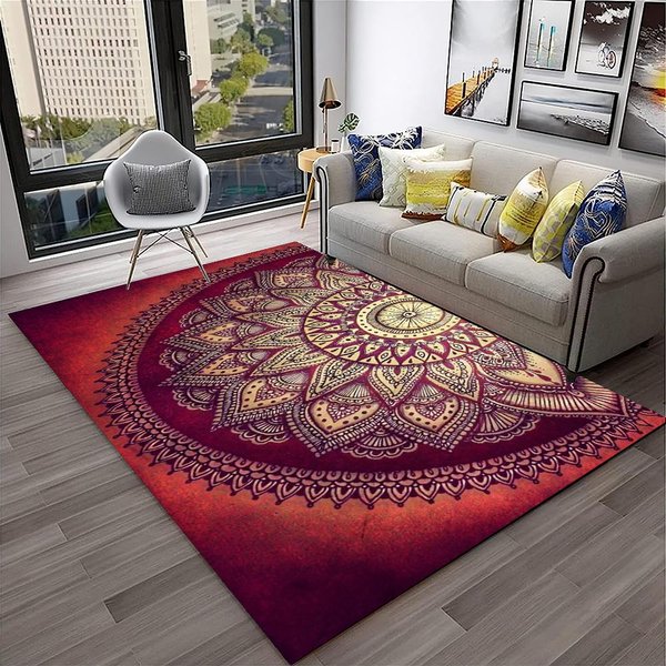 Geometryczny Dywanik Rug Mandala 3D Bohemia Do Domu Salonu Sypialni Sofy Kuchni Mata WejśCiowa Dekoracja, Dywanik Do Pokoju Dziecka Mata PodłOgowa AntypośLizgowa 40X60Cm-image