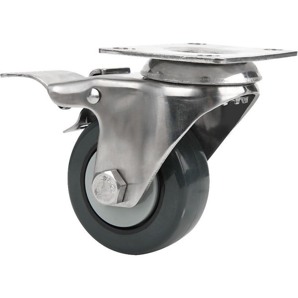 Rueda Universal De Polipropileno De 1.5 Pulgadas Con Freno Soporte De Acero Inoxidable 304 Rueda Para Carro Silenciosa-image