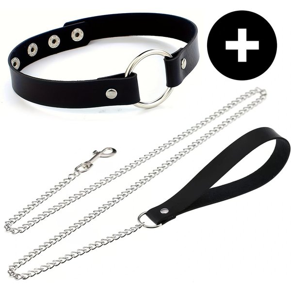 Gotycki Punkowy Choker Ze SkóRy Pu Z O-Ringiem - Regulowany Naszyjnik KołNierz Dla Kobiet, Idealny Na Halloween I Do Noszenia Na Co Dzień-image