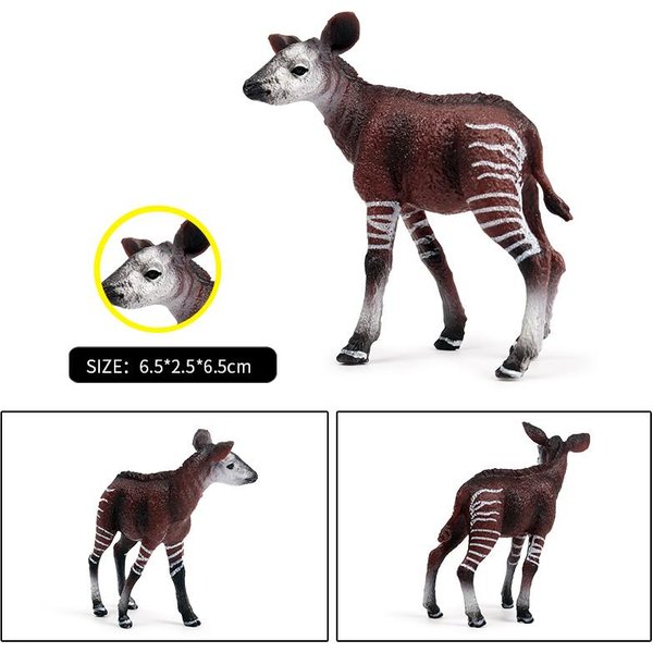 Oenux CláSico Animales Salvajes Africanos SimulacióN Okapi ÑU Figura De AccióN Figuras Modelo De PVC Educativo Escuela NiñO Juguetes Regalo-image