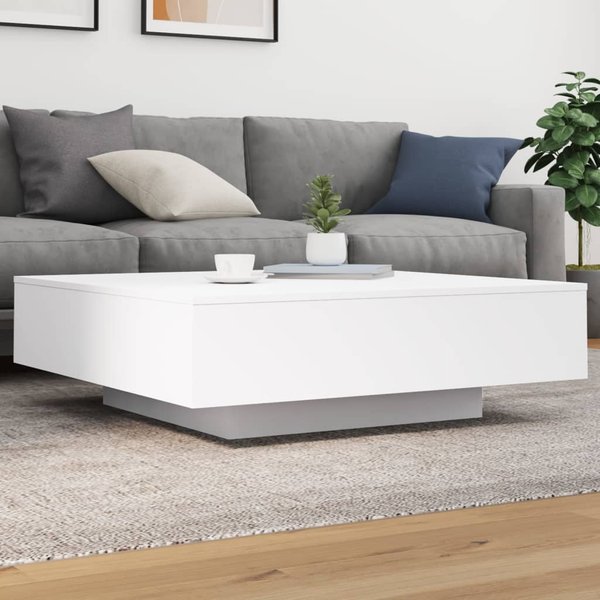 Vidaxl Mesa De Centro, Blanca, 100X100X31 Cm, Material A Base De Madera-image