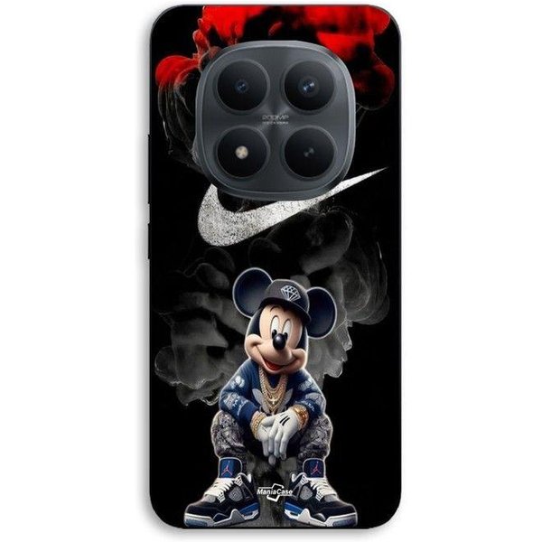 Funda De TeléFono - Maniacase - Xiaomi Redmi Note 15 Pro 5G - Silicona Tpu - Negro - Nike Mickey Jordan-image