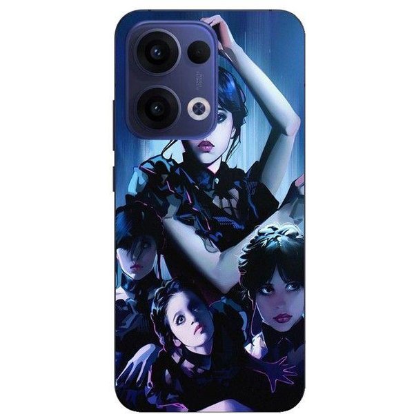 Coque De TéLéPhone - Maniacase - Oppo Reno 13 5G - Silicone - Souple - Mercredi Addams Negro-image