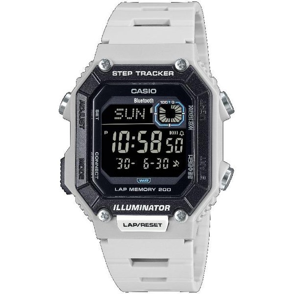 Reloj Casio Para Hombre, De Resina, Resistente Al Agua Hasta 100 M, Con Alarma Digital Y Movimiento De Cuarzo (WS-B1000-8BV) Gris-image