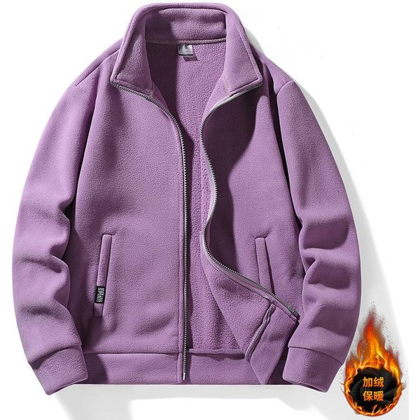 Abrigo Polar Fleece Para Hombre OtoñO Invierno Deportes CáRdigan Sudadera Con Capucha Cuello Alto Chaqueta Fleece Con Parte Superior Gruesa De Fleece Para Hombre 3XL Pink-image
