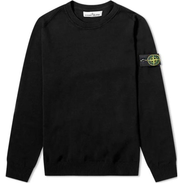 Sudadera De Manga Larga Con Cuello Redondo Y Logo Liso Stone Island SS23 Unisex Negra 7215510B2-V0029 L-image