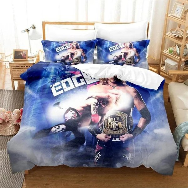 ColeccióN De Ropa De Cama De Luchador Roman Reigns Funda NóRdica Colcha ColeccióN De Cama Funda De Colcha Funda De Almohada TamañO King Queen Twin NiñOs NiñAs Adultos EU Single 135X200Cm-image