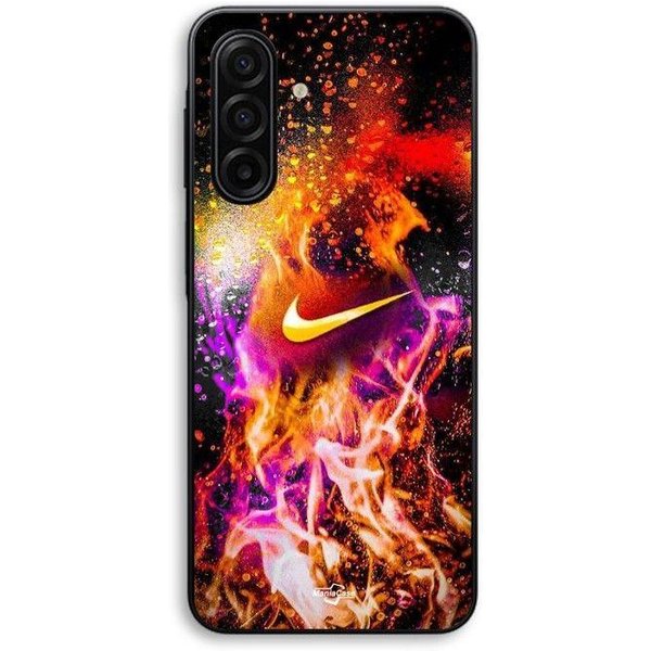 Coque De TéLéPhone - Maniacase - Samsung Galaxy A57 - Silicone TPU - Motif Nike Peinture ColoréE - Noir Negro-image