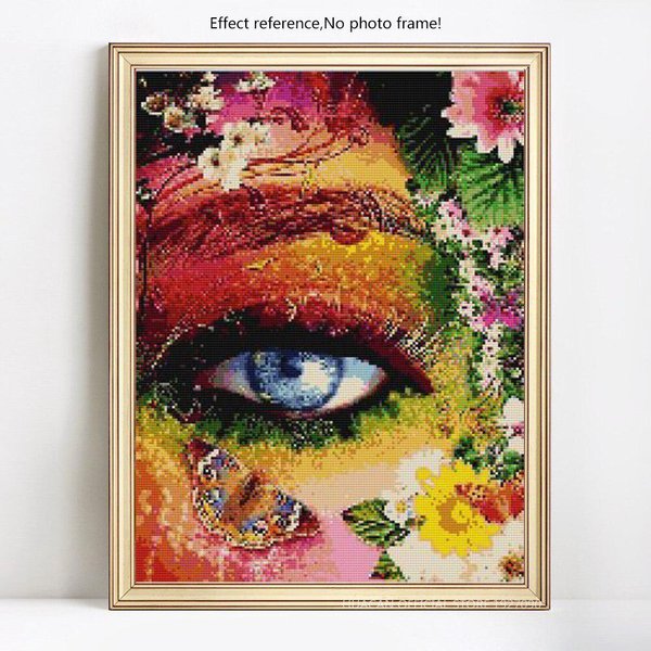Pintura De Diamantes 5D DIY Ojo De Mujer Diamante Redondo Completo Bordado Punto De Cruz Mosaico PedreríA 20X30CM-image