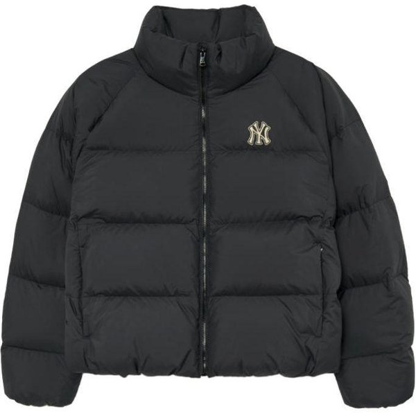 MLB Chaqueta De Color SóLido Con Cuello Alto Y Cremallera De Manga Larga Holgada Abrigo De Plumas Chaquetas Para Mujer Negro 3FDJB0136-50BKS XS Black-image