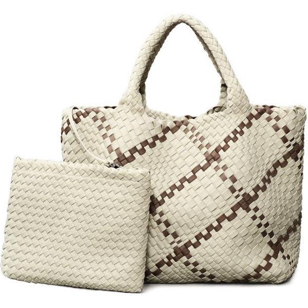 RęCznie Tkana Torba Damska: Modna, Trendy, Wszechstronna, ŚWieżA Torebka Pod Pachę, Torba Tote O DużEj PojemnośCi Dla Mamy I Dziecka Beige-image