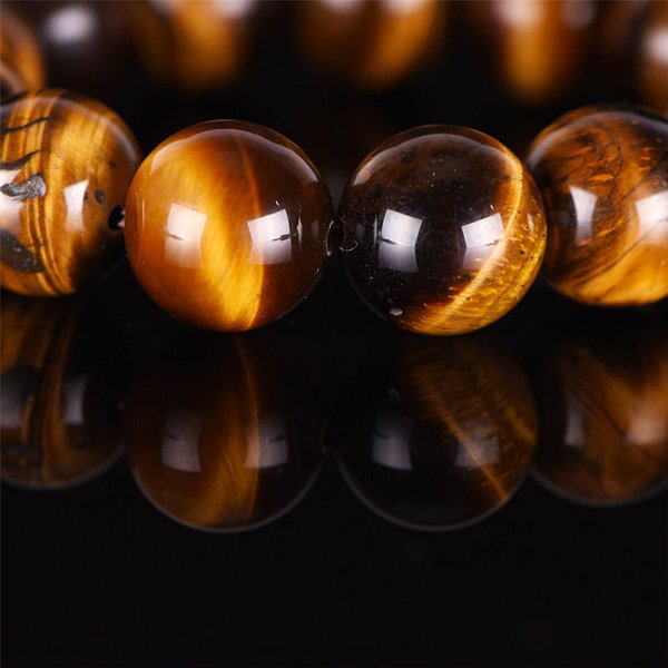 Piedra De Ojo De Tigre Natural, Cuentas De La Suerte, JoyeríA Para Hombres Y Mujeres, Pulsera, Brazalete Elegante 10Mm Brown-image