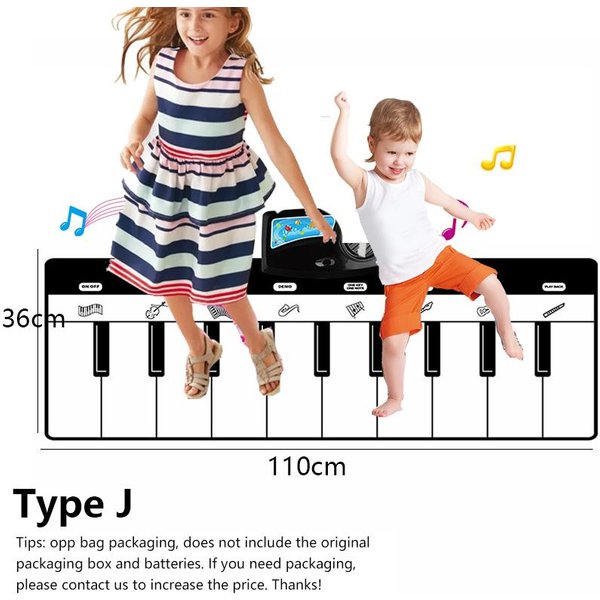 Mata Pianino Dla Dzieci Dzieci Fitness Klawiatura Gra Muzyka Dywan Maluchy Instrument Muzyczny Zabawki Zabawki Edukacyjne Prezent Dla Dziewczynki ChłOpca Black-image