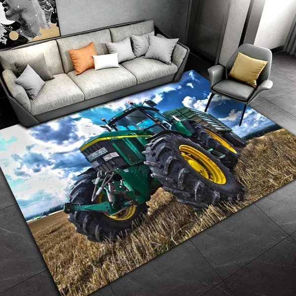 Seria TraktoróW Samochodowych 3D Dywanik CiężAróWka Mata PodłOgowa AntypośLizgowa Dla Dzieci Dom Salon Sypialnia Dekoracja Sofy 40X60Cm (16X24In) Gray-image