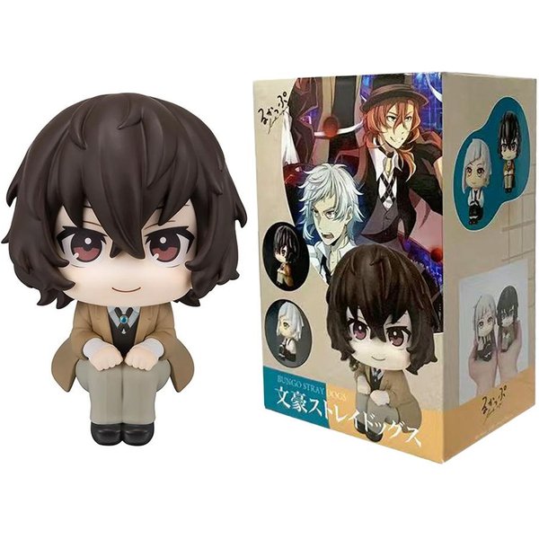 GorąCa 10Cm Figurka Anime Bungou Stray Dogs Look Up Nakajima Atsushi Figurka Akcji Wersja Q Figurka Dazai Osamu PVC Kolekcjonerska Urocza Zabawka W145480WW--image