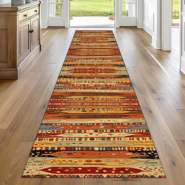 Bohemian Style Dywanik Biegacz Mata Biegacz Dekoracja Domu Dywaniki Kuchenne PrzedpokóJ Korytarz Dywan Do Sypialni Mata PodłOgowa Welcome Pranie 50X120CM(1.6X3.9FT-image