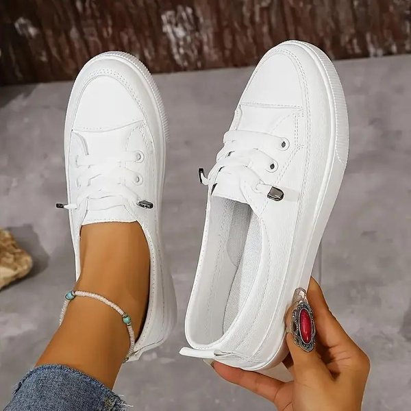 Damskie BiałE PłAskie Mokasyny Wygodne BiałE Sneakersy Casualowe 39 BiałY-image