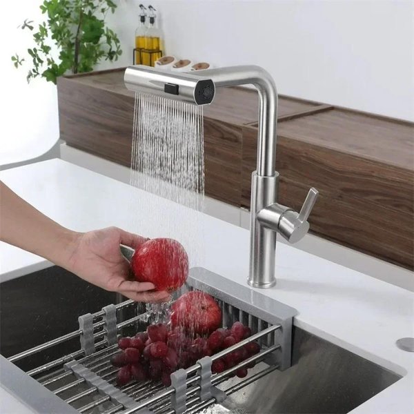 Grifo De Fregadero Multifuncional Para El Hogar Cocina Universal ExtraíBle Grifo De Agua FríA Y Caliente Fregadero De Cocina Moderno Grifo Para Lavabo-image