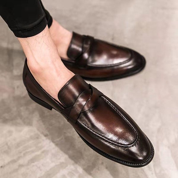 Jesienne Nowe SkóRzane Buty MęSkie Codzienne Buty Brytyjskie SkóRzane Buty Biznesowe DużE SkóRzane Buty 48 Gray-image