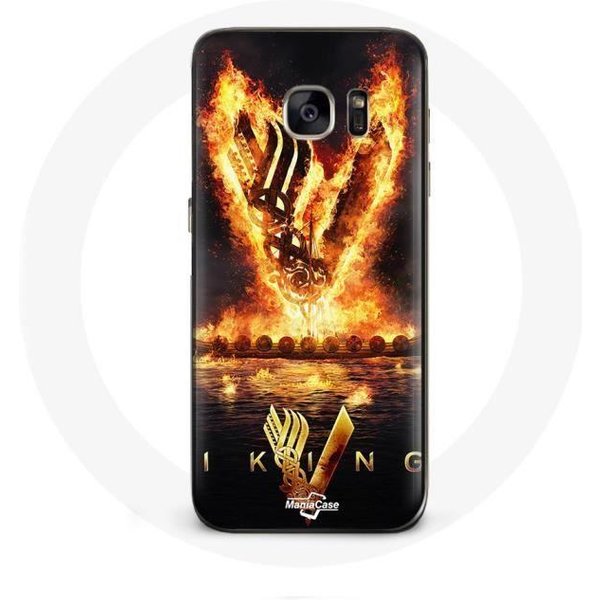Funda - Vikingos - Samsung Galaxy S7 - Logo V Espada De Fuego - Negro - ProteccióN RíGida Negro-image